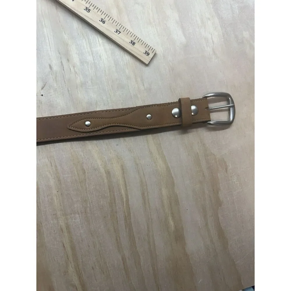 King Size Genuine Leather Belt‎ Sz 48” Brown Made In America Men’s